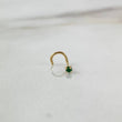 Piercing Chispa Curva 6mm Esmeralda 1.7pts Oro Amarillo (Joya)