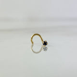 Piercing Chispa Curva 6mm Diamante Negro 1.7pts Oro Amarillo (Joya)