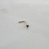 Piercing Chispa Recta 6mm Diamante Negro 1.7pts Oro Amarillo (Joya)