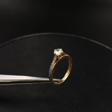 Anillo Arco 2.65gr / T6 1/2 / Solitario Circones Blancos  Oro Amarillo&