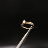 Anillo Corazones 2.2gr / T6 1/2 / Solitario Circones Blancos  Oro Amarillo&