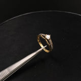 Anillo Arco Doble 2.35gr / T6 1/2 / Solitario Circones Blancos  Oro Amarillo&