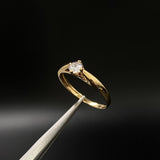 Anillo Arco 1.75gr / T6 1/2 / Solitario Circon Blanco  Oro Amarillo&