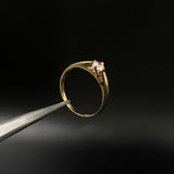 Anillo Arco 1.75gr / T6 1/2 / Solitario Circon Blanco  Oro Amarillo&