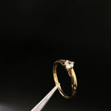 Anillo Arco 1.75gr / T6 1/2 / Solitario Circon Blanco  Oro Amarillo&