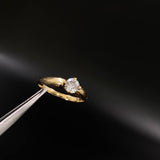 Anillo Ovalado 1.85gr / T7 1/4 / Solitario Circon Blanco  Oro Amarillo&