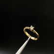 Anillo Linea Ascendente  2.4gr / T6 1/3 / Solitario Circon Blanco  Oro Amarillo&