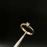 Anillo Linea Ascendente  2.4gr / T6 1/3 / Solitario Circon Blanco  Oro Amarillo&