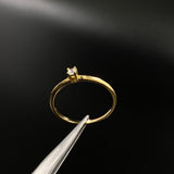 Anillo Beta 1.2gr / T6 3/4 / Solitario Circon Blanco  Oro Amarillo&