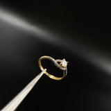 Anillo Ojo  1.6gr / T7 / Solitario Circones Blancos  Oro Amarillo&