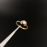 Anillo Laurel  2.35gr / T6 1/2 / Solitario Circones Blancos  Oro Amarillo&