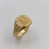 Anillo Sello Cruz Cristo  3.45gr / T10 1/2 Oro Amarillo &