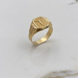 Anillo Sello Cruz Cristo  3.45gr / T10 1/2 Oro Amarillo &