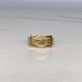 Anillo Banda RX 4.5gr / T10 1/4 Circones Blancos  Oro Amarillo$