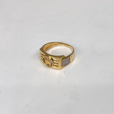 Anillo Banda RX 4.5gr / T10 1/4 Circones Blancos  Oro Amarillo$