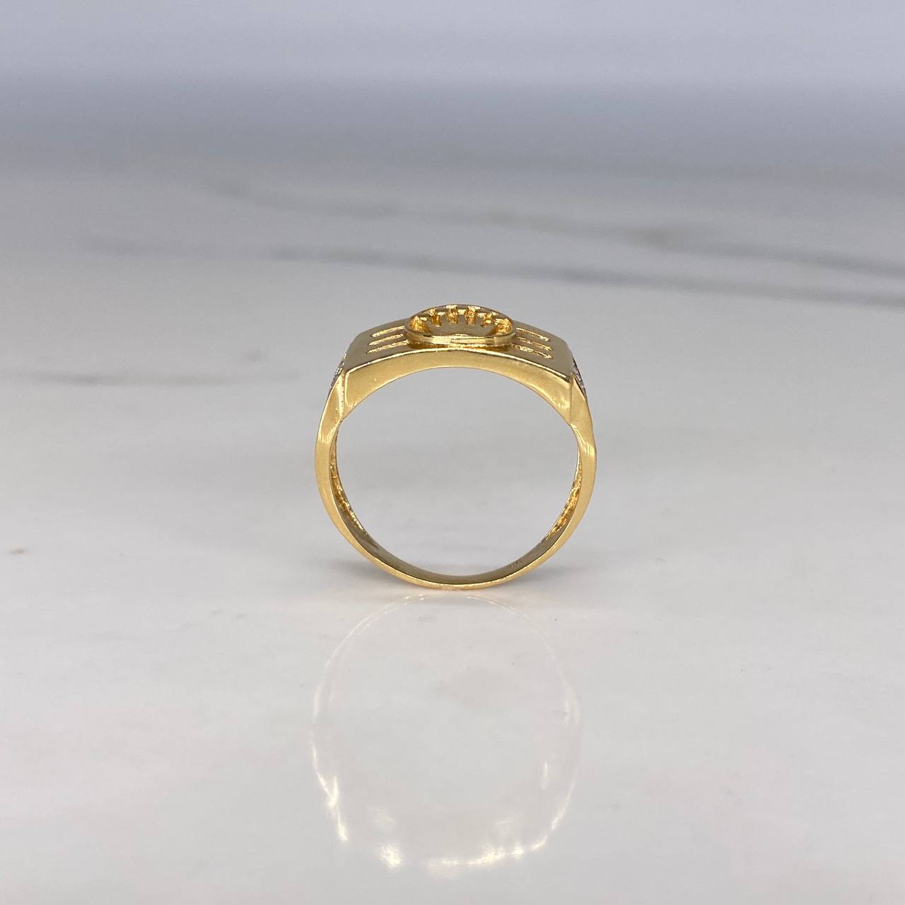 Anillo Banda RX 4.5gr / T10 1/4 Circones Blancos  Oro Amarillo$