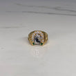 Anillo Caballo Herradura 9.2gr / T9 3/4 Circones Blancos Verdes  Dos Oros Amarillo Blanco$