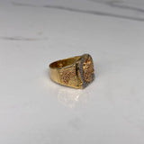 Anillo Caballo Herradura 8.35gr / T9 3/4 Circones Blancos  Tres Oros$