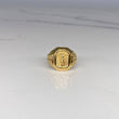 Anillo Sello Cristo 3.65gr / T8 3/4 Punteado  Oro Blanco$