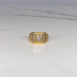 Anillo Sello Aguila  10.55gr / T10 Circones Blancos  Dos Oros Amarillo Blanco$