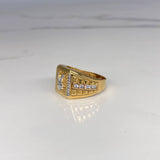 Anillo Sello Aguila  10.55gr / T10 Circones Blancos  Dos Oros Amarillo Blanco$