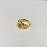 Anillo Sello Ancla  3.5gr / T11 1/2 Circones Blancos  Dos Oros Amarillo Blanco$