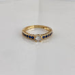 Anillo BV 2.75gr / T6 1/2 / Solitario Circones Blancos Azules  Oro Amarillo$