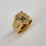 Anillo Palma  4.75gr / T12 1/2 Circon Verde Oro Amarillo$