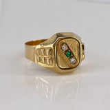 Anillo Trinity 4.05gr / T12 1/4 Circones Blancos Verdes Oro Amarillo$