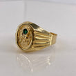 Anillo Ginete  2.8gr / T10 1/2 Circon Verde  Oro Amarillo$