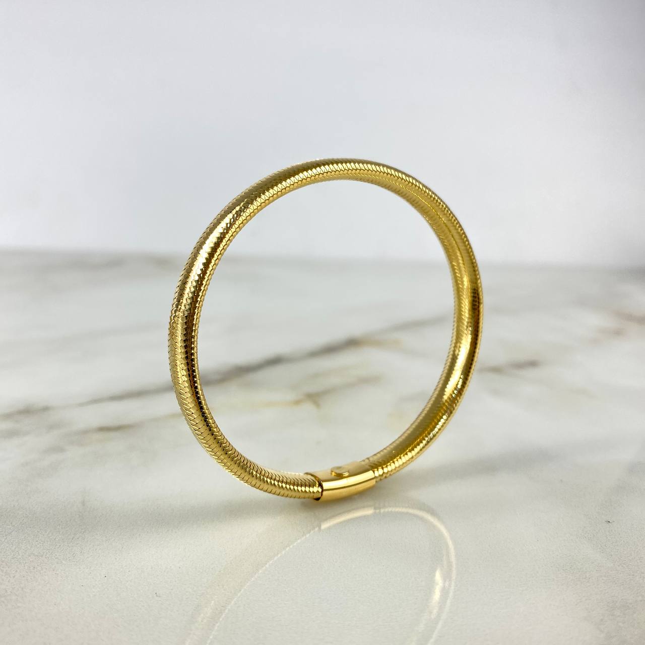 Pulso Reticulado Flexible 4.8gr / 18cm / 5.9mm Oro Amarillo +4