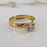 Anillo Corazones 1.2gr / T8 3/4 Solitario Circones Blancos  Oro Amarillo$