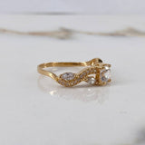 Anillo Infinitos  1.95gr / T7 / Solitario Circones Blancos  Oro Amarillo$