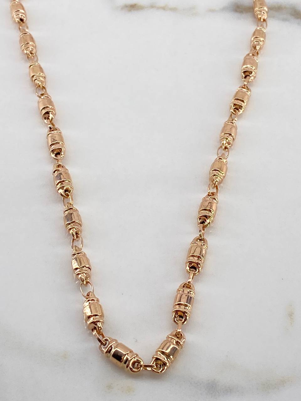 Cadena Rustica  18.05gr / 60cm / 4.7mm Barril  Oro Rosa$