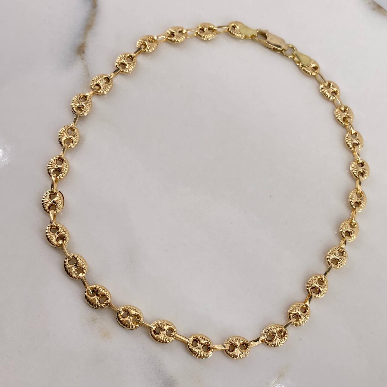 Tobillera GC 6.4gr / 27cm / 6.4mm Diamantada Oro Amarillo$