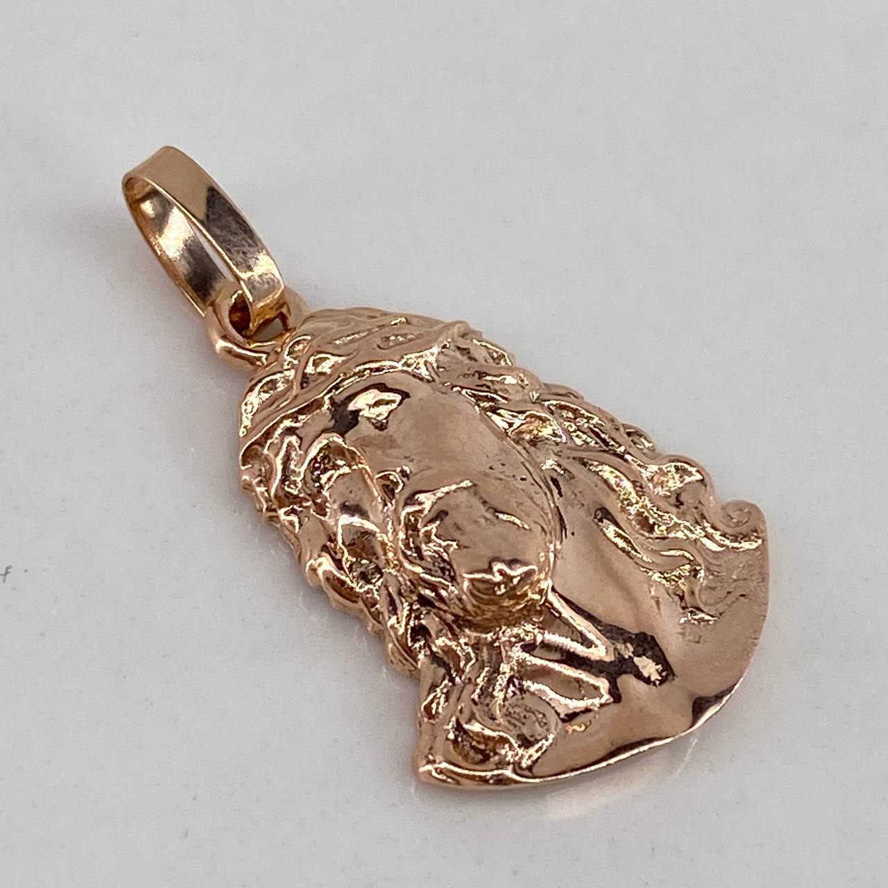 Dije Rostro Cristo  2.6gr / 2.5cm / Liso Oro Rosa$