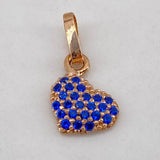 Dije Corazon  0.4gr / 1cm / Circones Azules  Oro Rosa$