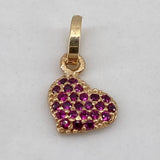 Dije Corazon  0.5gr / 1cm / Circones Fucsia Oro Amarillo$