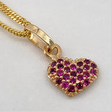 Dije Corazon  0.5gr / 1cm / Circones Fucsia Oro Amarillo$