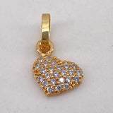 Dije Corazon  0.5gr / 1cm / Circones Blancos  Oro Amarillo$