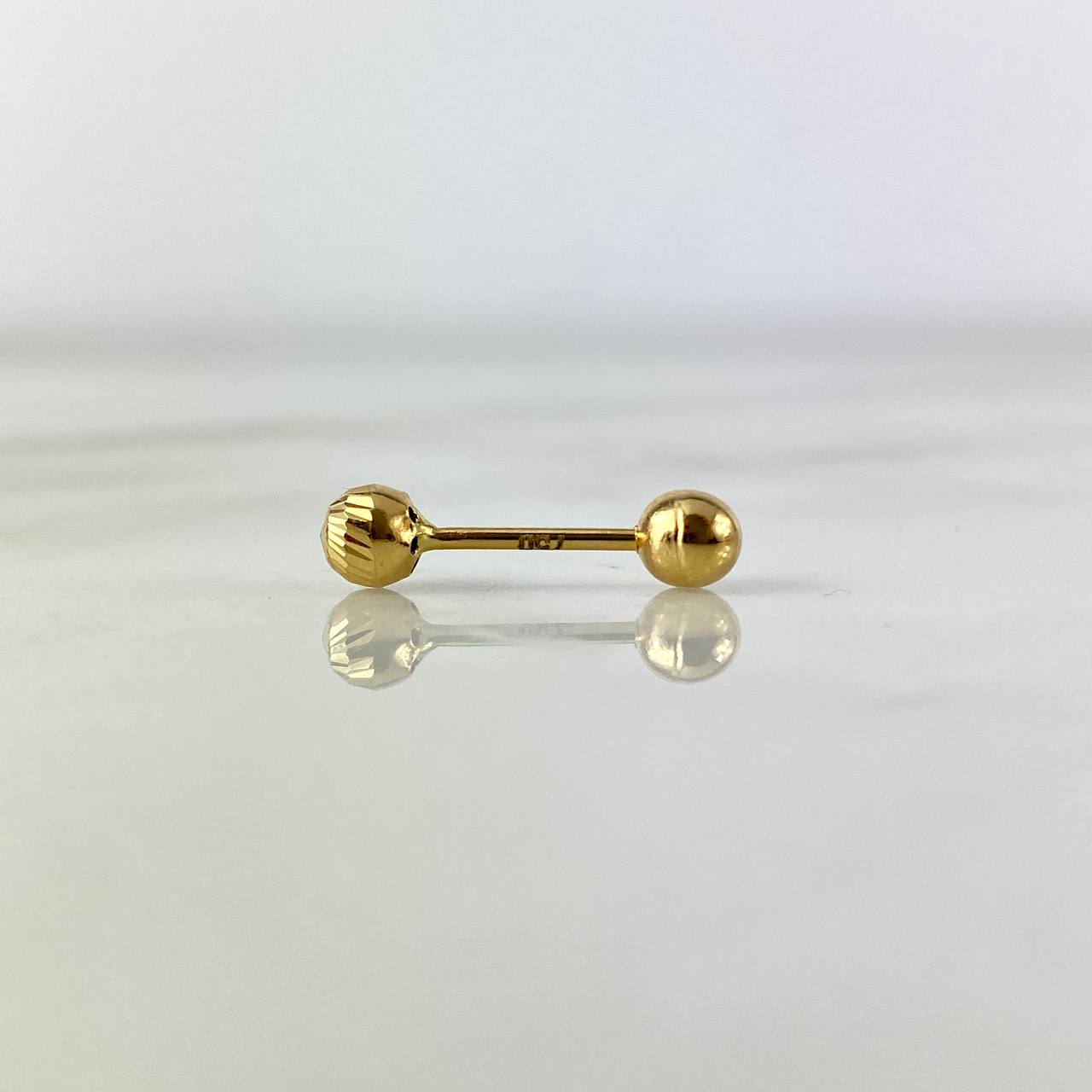 Piercing Ombligo Lineal 0.7gr / 1cm / 4.5mm Bolas Lisas Diamantadas Oro Amarillo (Joya)