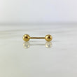 Piercing Ombligo Lineal 0.7gr / 1cm / 4.5mm Bolas Lisas Diamantadas Oro Amarillo (Joya)