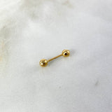 Piercing Ombligo Lineal 0.7gr / 1cm / 4.5mm Bolas Lisas Diamantadas Oro Amarillo (Joya)