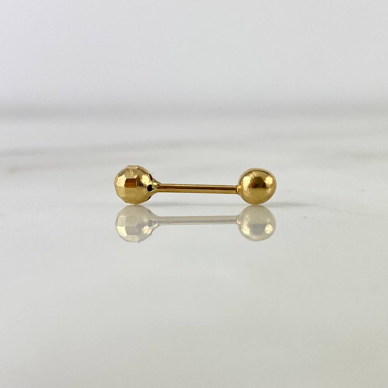 Piercing Ombligo Lineal 0.7gr / 1cm / 4.5mm Bolas Lisas Diamantadas Oro Amarillo (Joya)