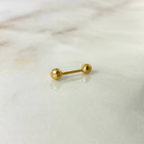 Piercing Ombligo Lineal 0.7gr / 1cm / 4.5mm Bolas Lisas Diamantadas Oro Amarillo (Joya)