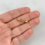 Piercing Ombligo Lineal 0.7gr / 1cm / 4.5mm Bolas Lisas Diamantadas Oro Amarillo (Joya)