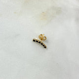 Piercing Arete Curvo 0.5gr / 1.2cm / Circones Negros Oro Amarillo (Joya)