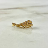 Piercing Earcuff Simulador 1.25gr / 1.8cm / Ala Derecha Circones Blancos Oro Amarillo (Joya) *