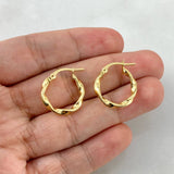 Candongas Deis 1.6gr / 1.8cm / Rayadas Entorchadas Oro Amarillo 18K