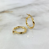 Candongas Deis 1.6gr / 1.8cm / Rayadas Entorchadas Oro Amarillo 18K